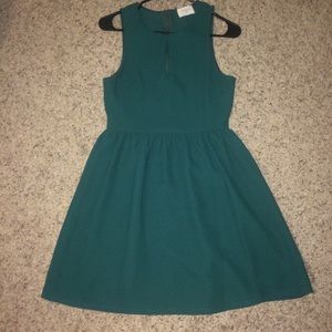 Emerald green keyhole dress